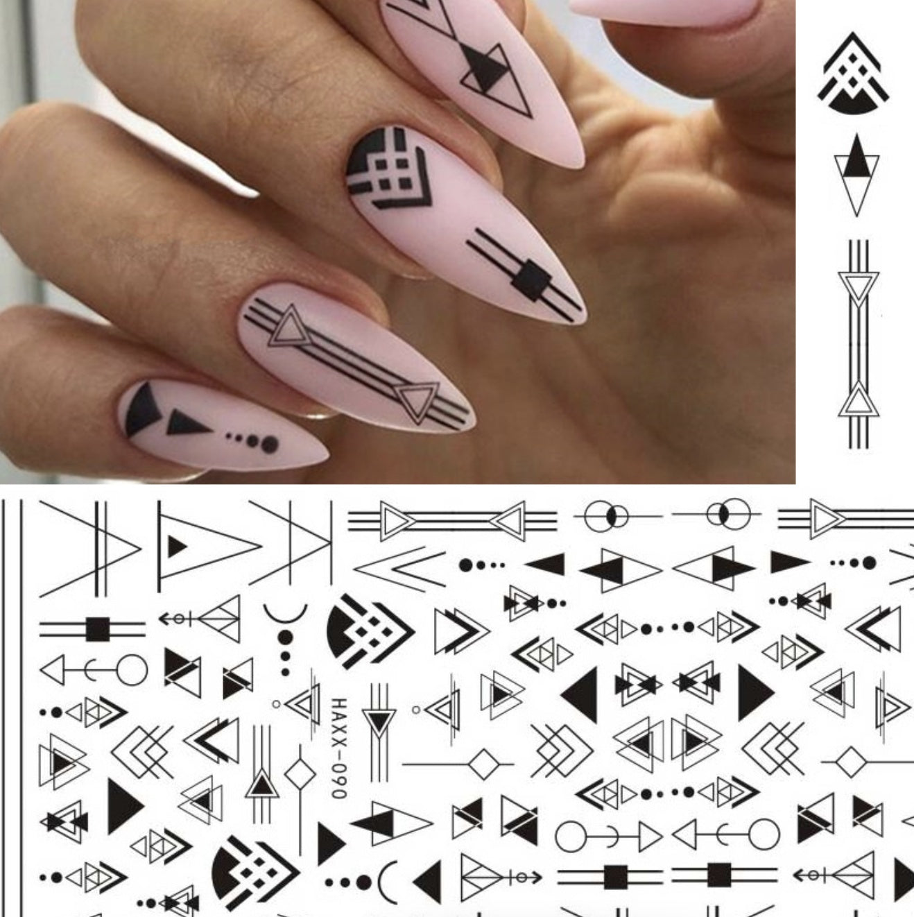 Black Butterfly Nails Stickers Decals White Flower Adhesive Manicure