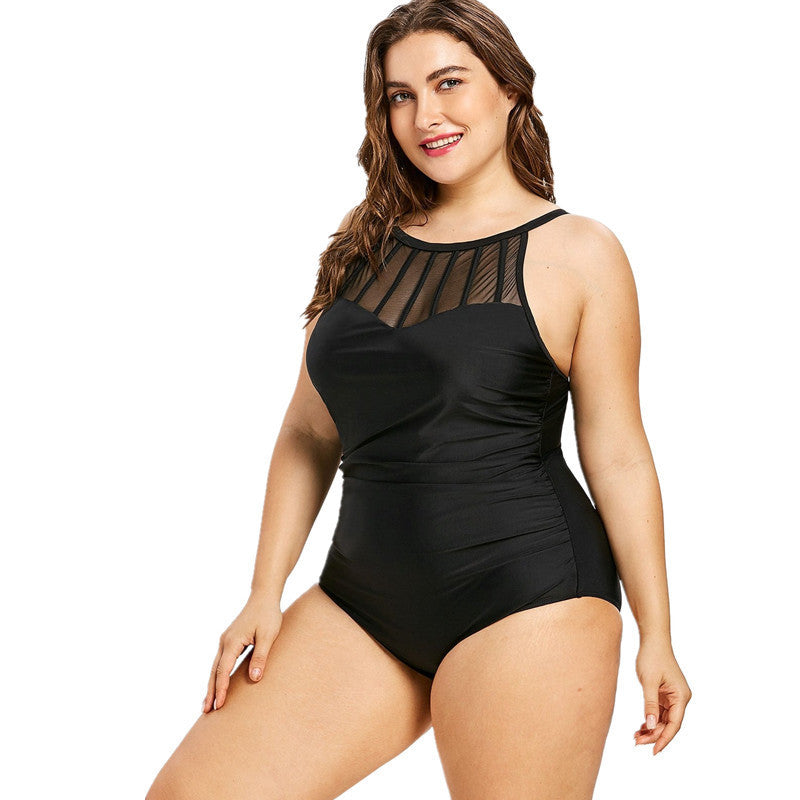 Plus size hot spring one-piece swimsuit