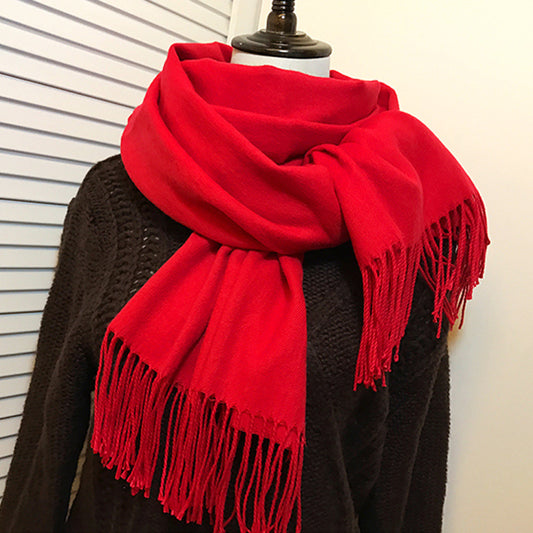 Women's Cashmere Warm Red Annual Meeting Scarf