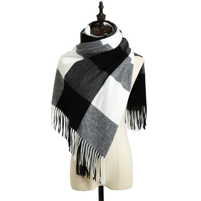 Winter Women's Plaid Scarf Shawl