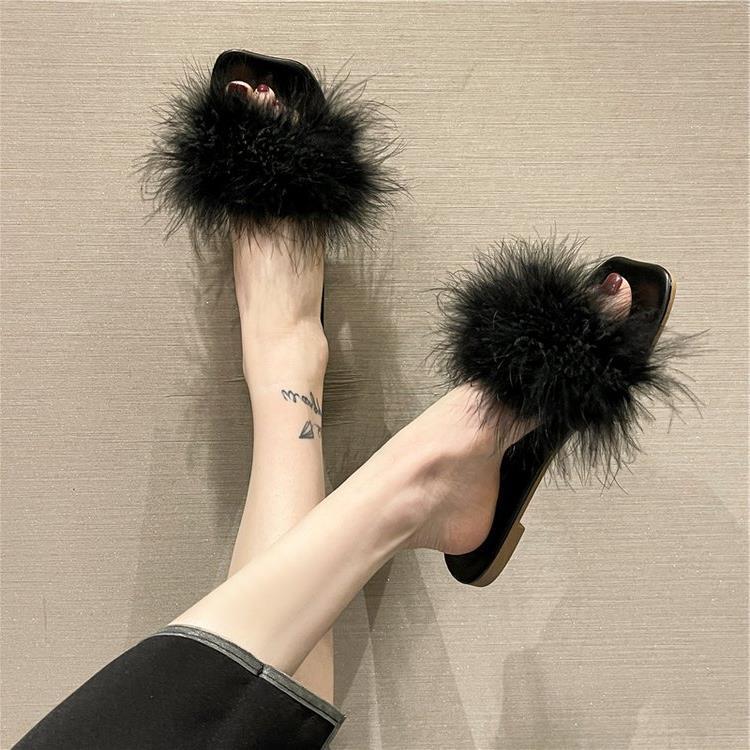 Women's Summer Flat Fashion Fur Slipper