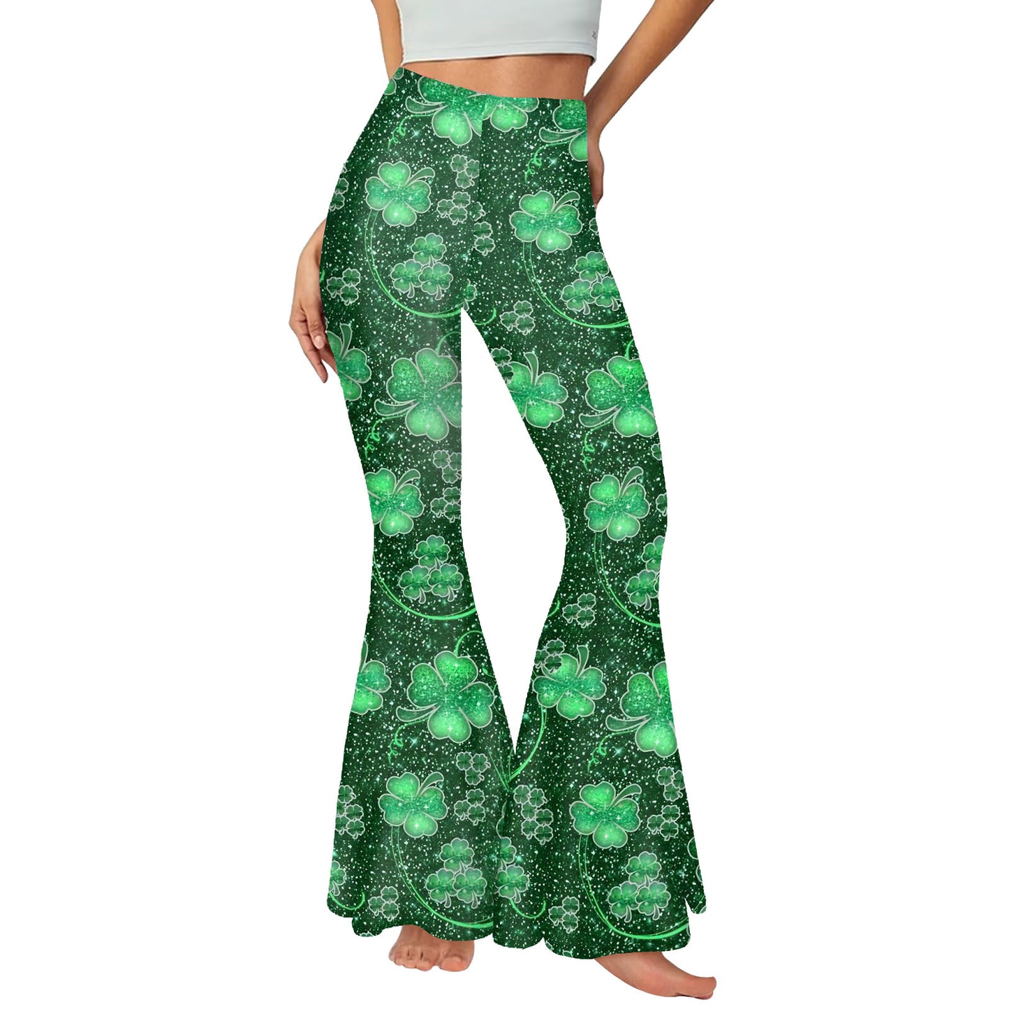 Fashionable Casual Women's Bell-Bottom Pants with Digital Printing