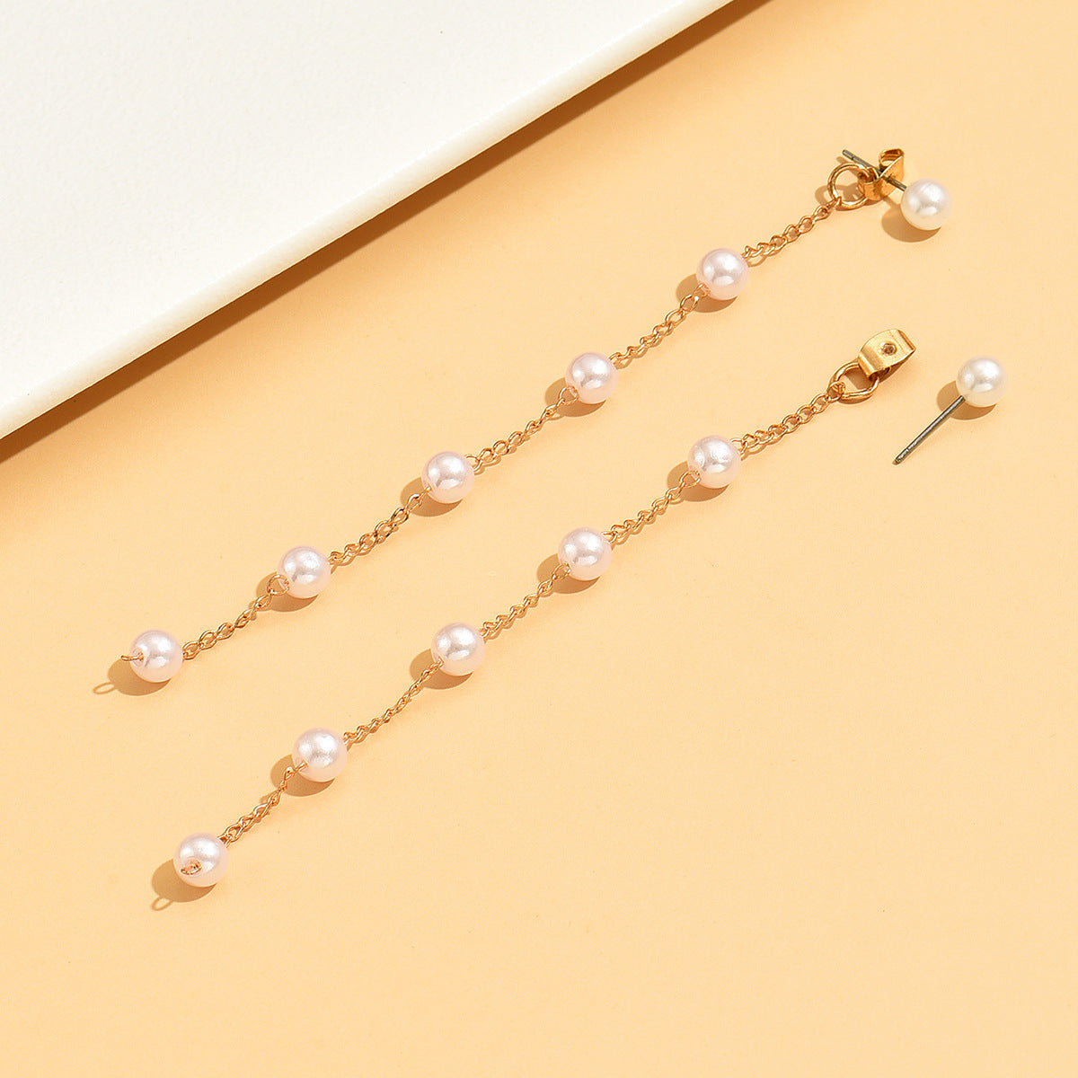 Women's Fashionable All-match Gas Pearl Long Chain Earrings