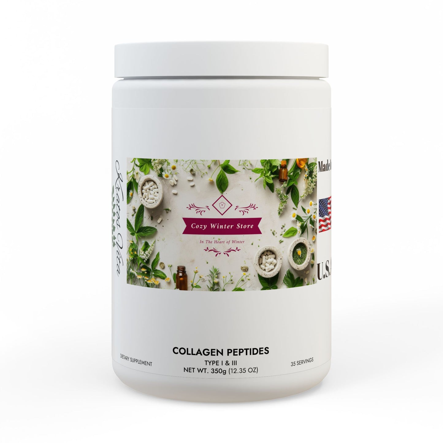 CWS Kratos Vita Collagen Peptides Type I & III Supplement (350g, 12.3oz) by Cozy Winter Store (ships within USA only)