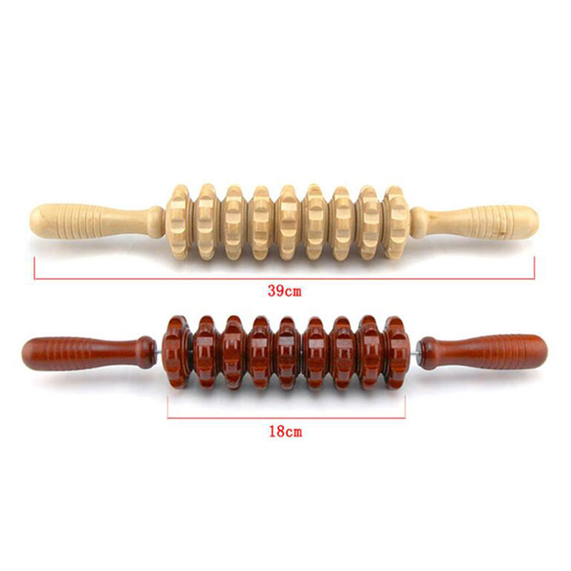 Temple Fair Stall Wooden White Red Belly Nine-wheel Massager Leg Roller