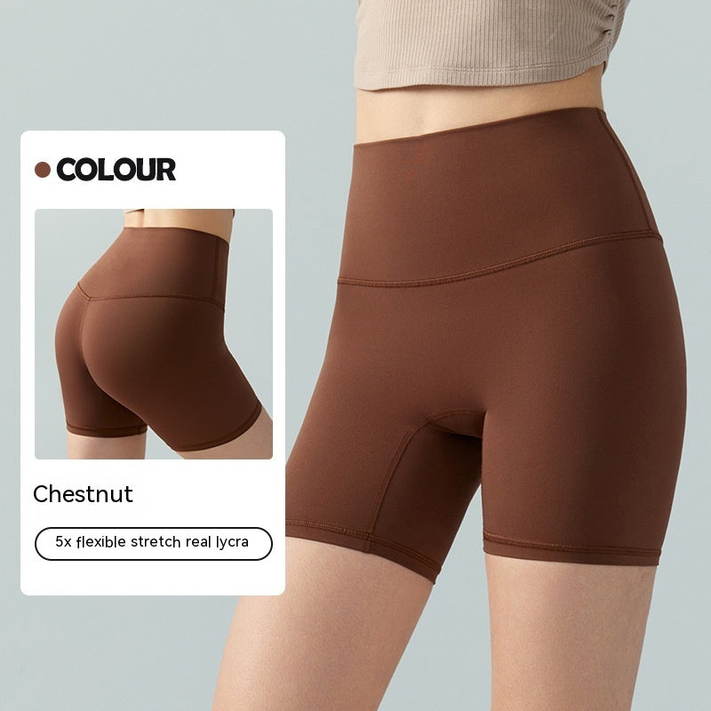 Lycra Yoga Tight Shorts Women's Summer High Elastic Hip Lifting Four Points Cycling Pants Anti-exposure