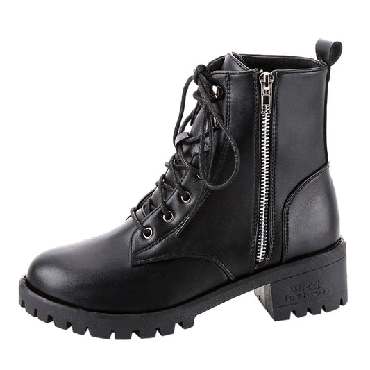 Ladies Vintage Combat Autumn Boots