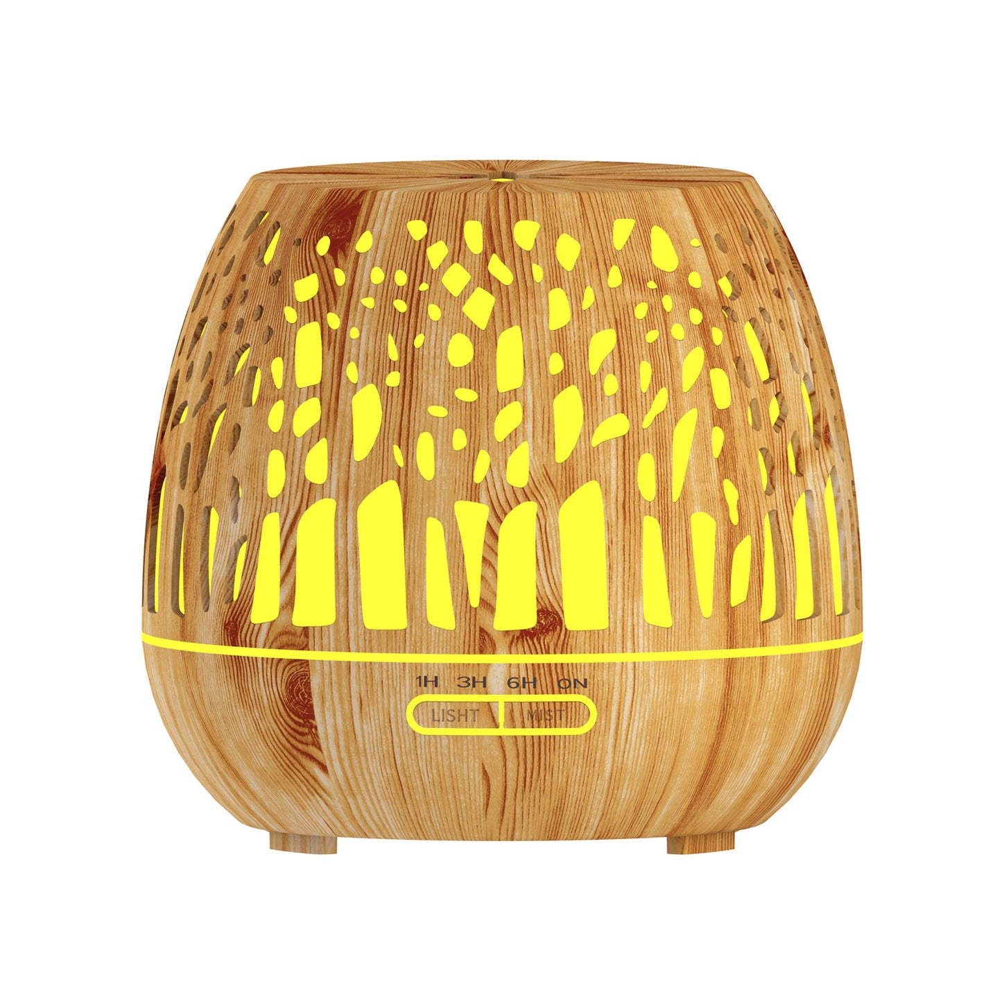 400ml New Forest Creative Wood Grain Hollow Aroma Diffuser Home Bedroom Desktop Purifying Air Humidifier