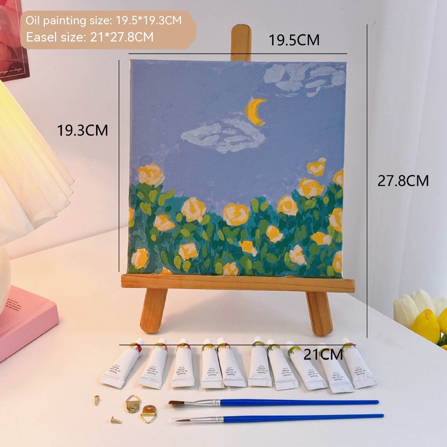 Cartoon Diy Digital Oil Painting Coloring Cute Cartoon Decoration Easel