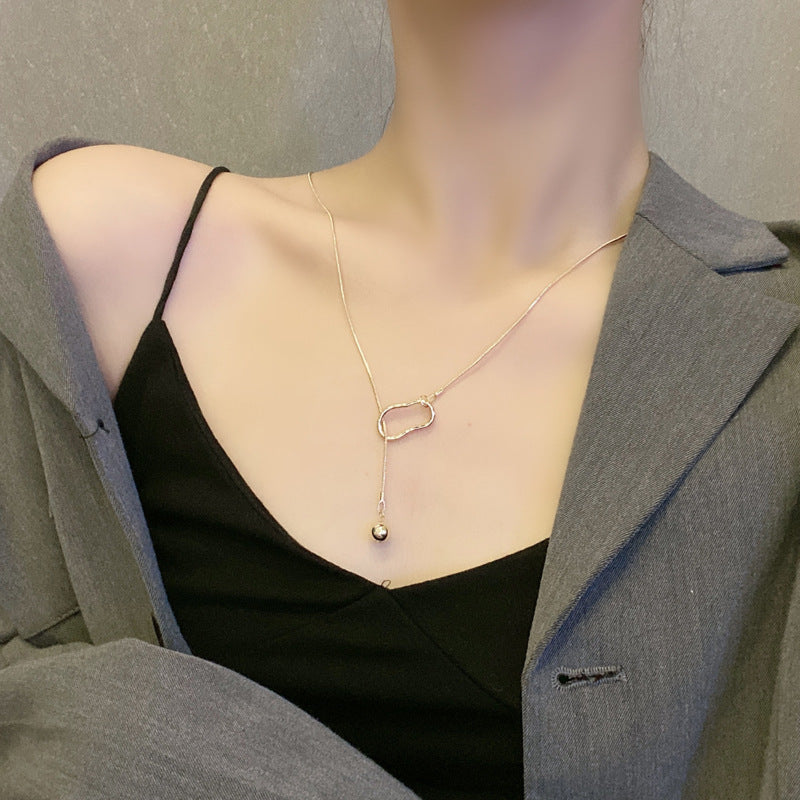 Irregular Geometric Necklace Simple Metal Texture Gas