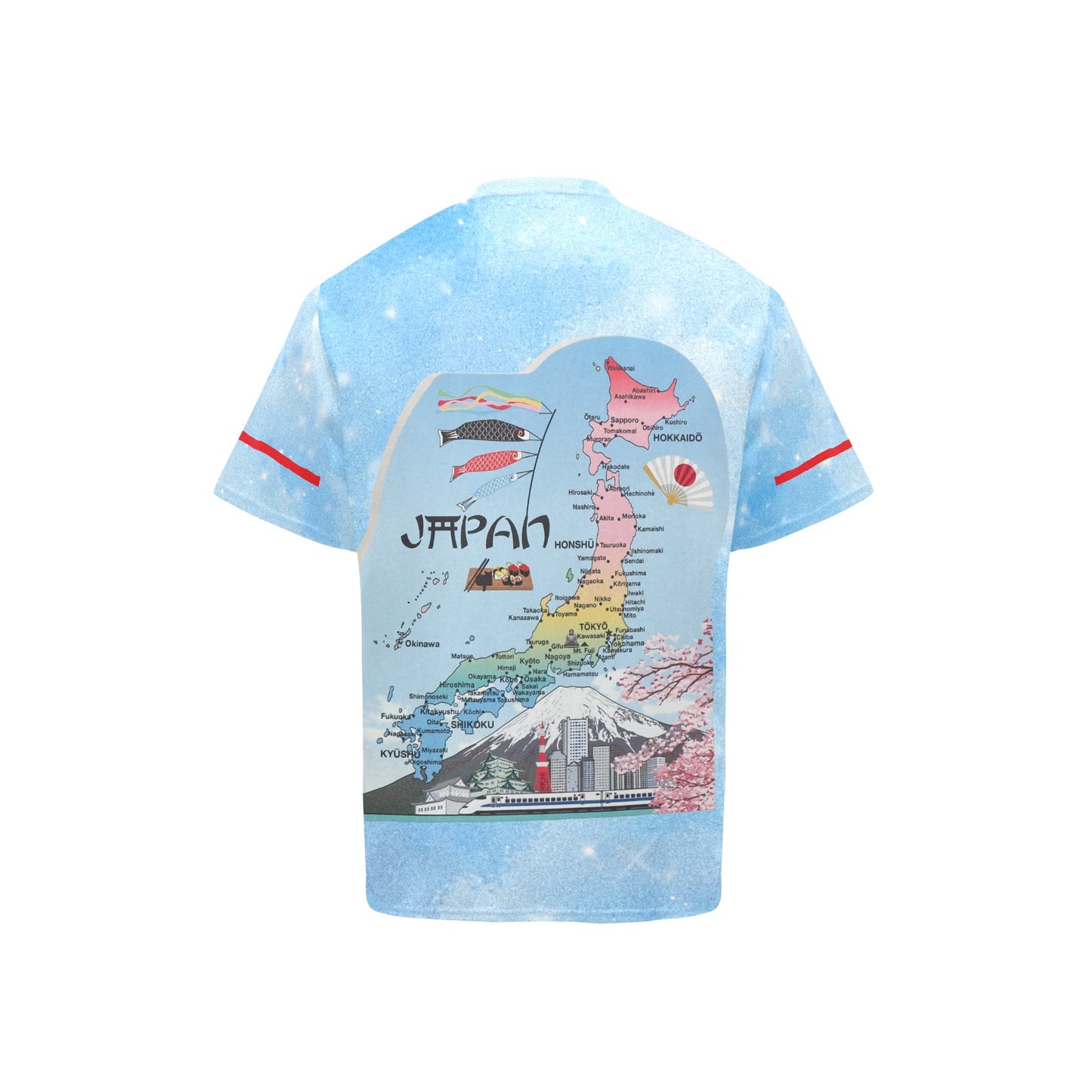 CWS ToriGami Streetwear Japan コージーウィンターストアより Japan Map Men's Henley T-Shirt T75