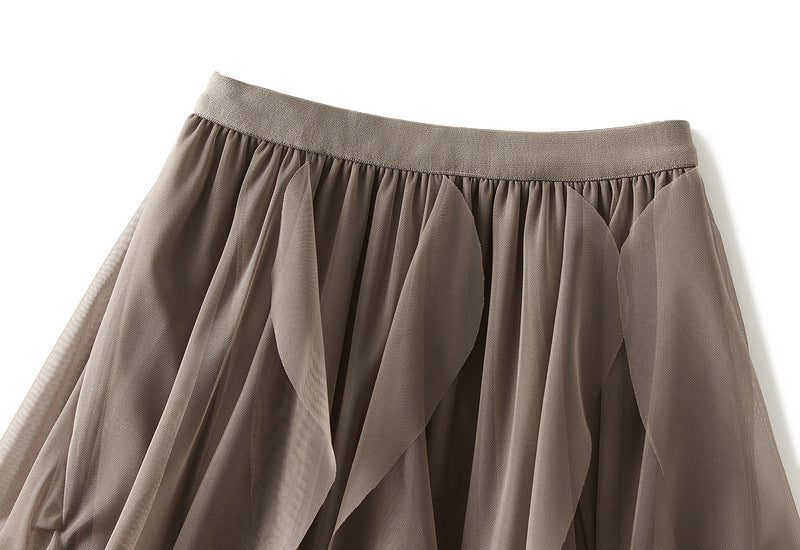 Women's Fashion Ruffles Yarn Skirt