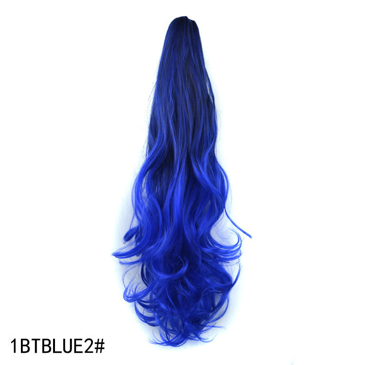 Colorful Gradient Color Clip Ponytail Wig