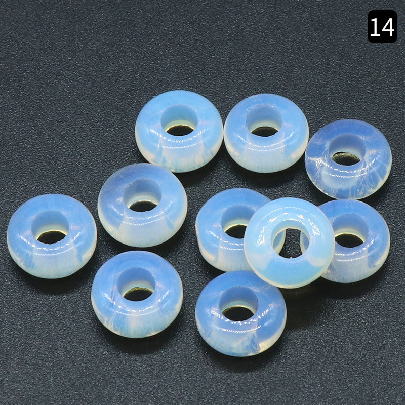 5x10mm Large Hole 4mm Circle Natural Crystal Agate Jade Beads Abacus Beads