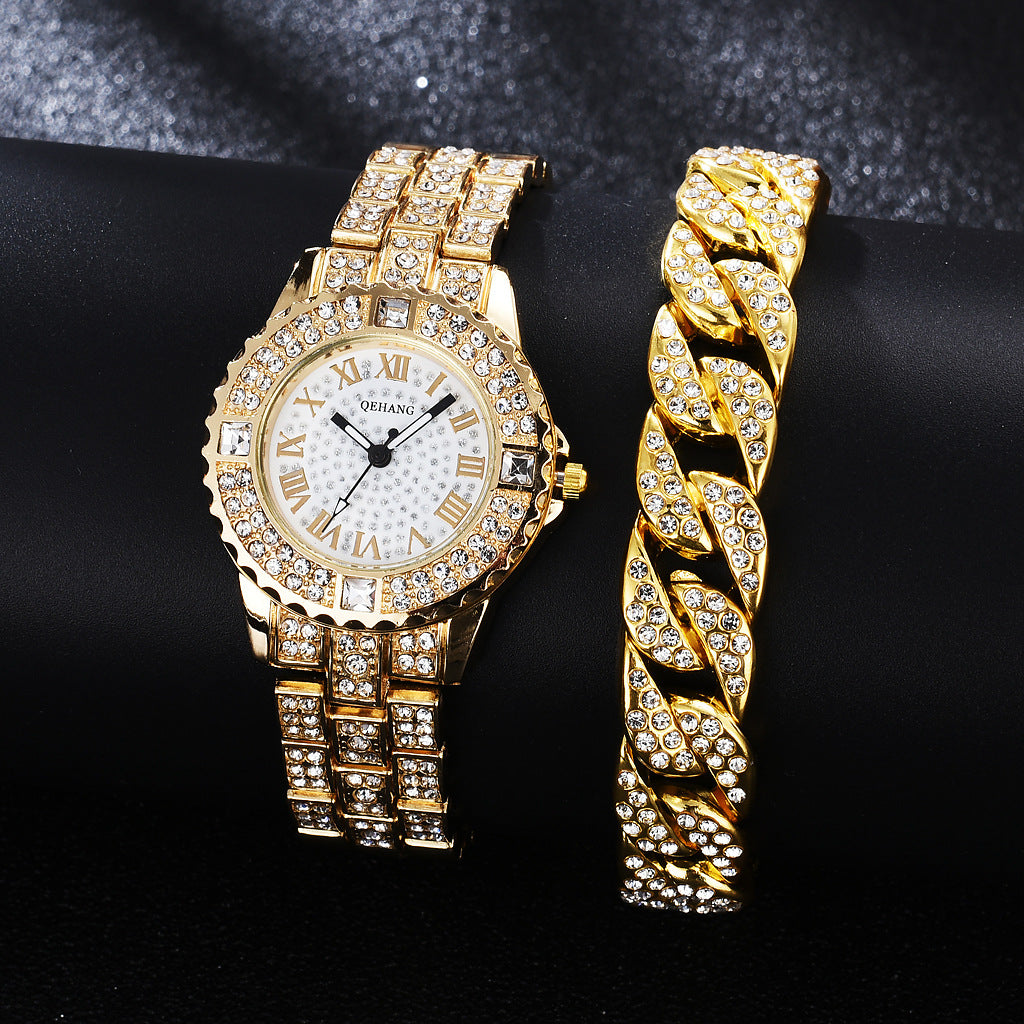 New Women's Suit Bracelet Fashion Exquisite With Diamond English Watch