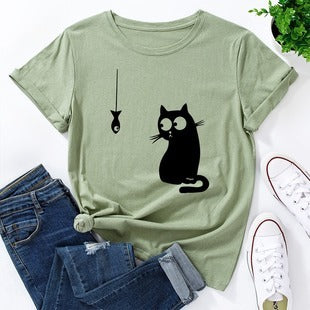 New Spring Summer Women's Wear Short Sleeve Nurse Heartbeat Printed T-shirt Bottoming Shirt AliExpress Amazon Top