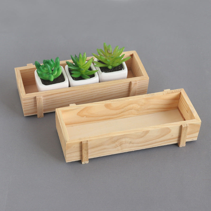 Rectangular Wooden Desktop Storage Box