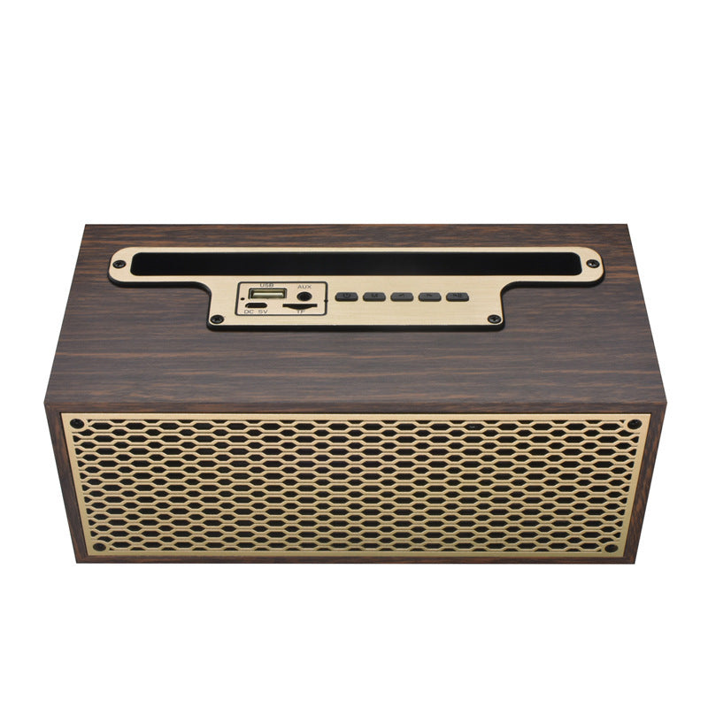 Wireless Home Retro Wood Grain Bluetooth Speaker