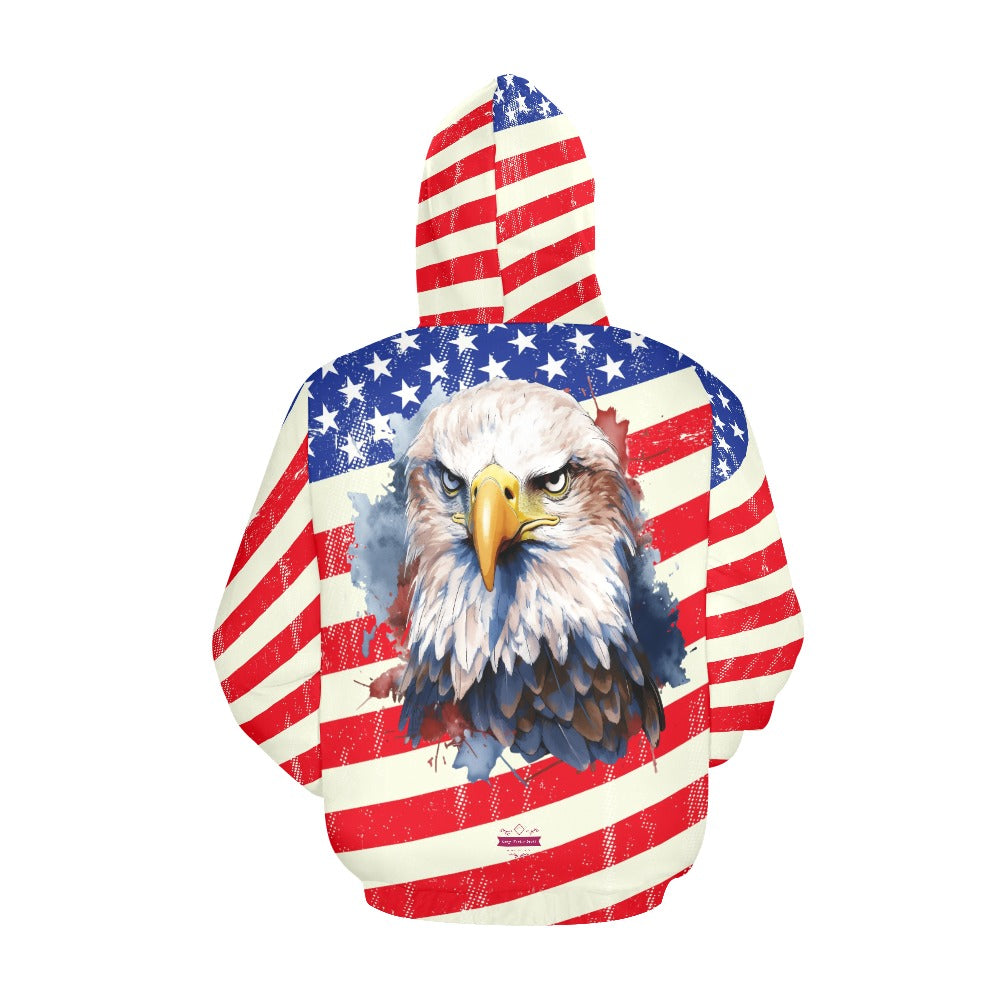 CWS Cozy Hoodie " USA Adventure Eagle" Men's All Over Print Hoodie (USA Size) by Cozy Winter Store