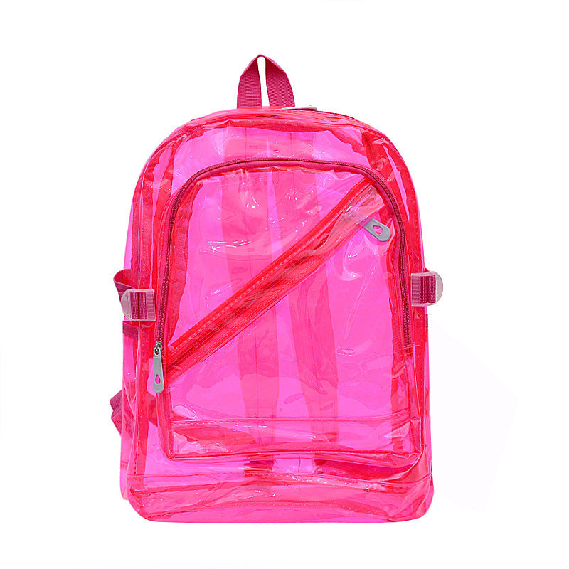 New Backpack Student Schoolbag Transparent Jelly Pack Waterproof Rucksack Plastic Backpack