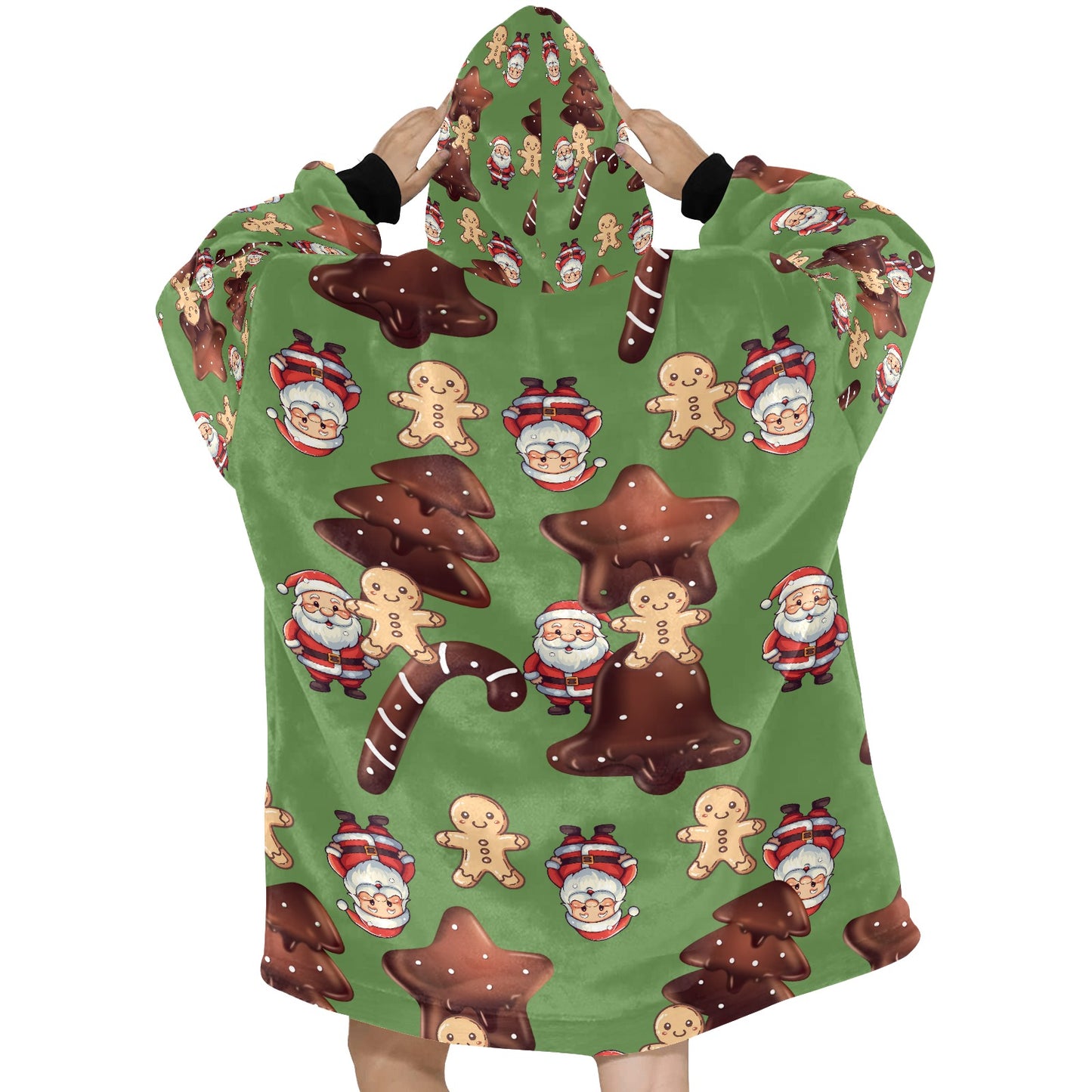 CWS Cozy Vibe Blanket Hoodie for Women Christmas, Ginger Bread Man by Cozy Winter Store