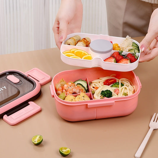 Microwave Oven Heating Divided Rectangular Bento Box