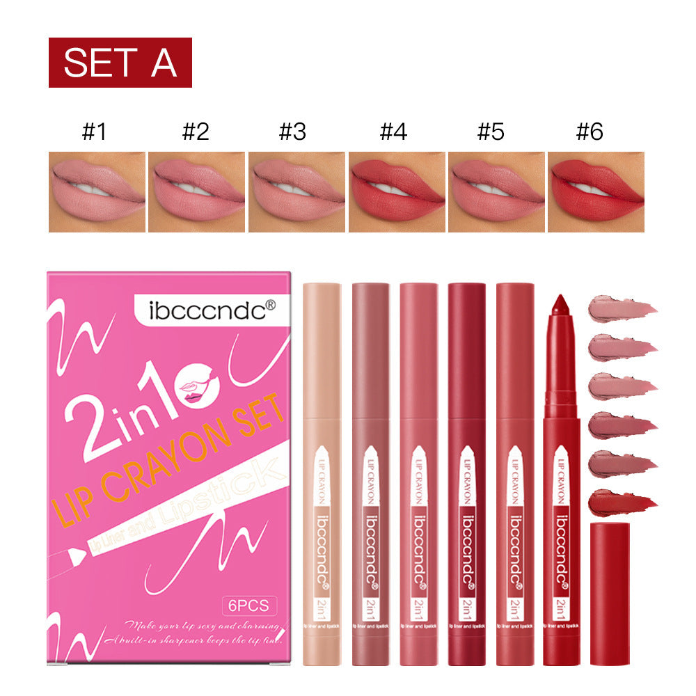 2-in-1-Lipliner-Lippenstift, einfach zu färben