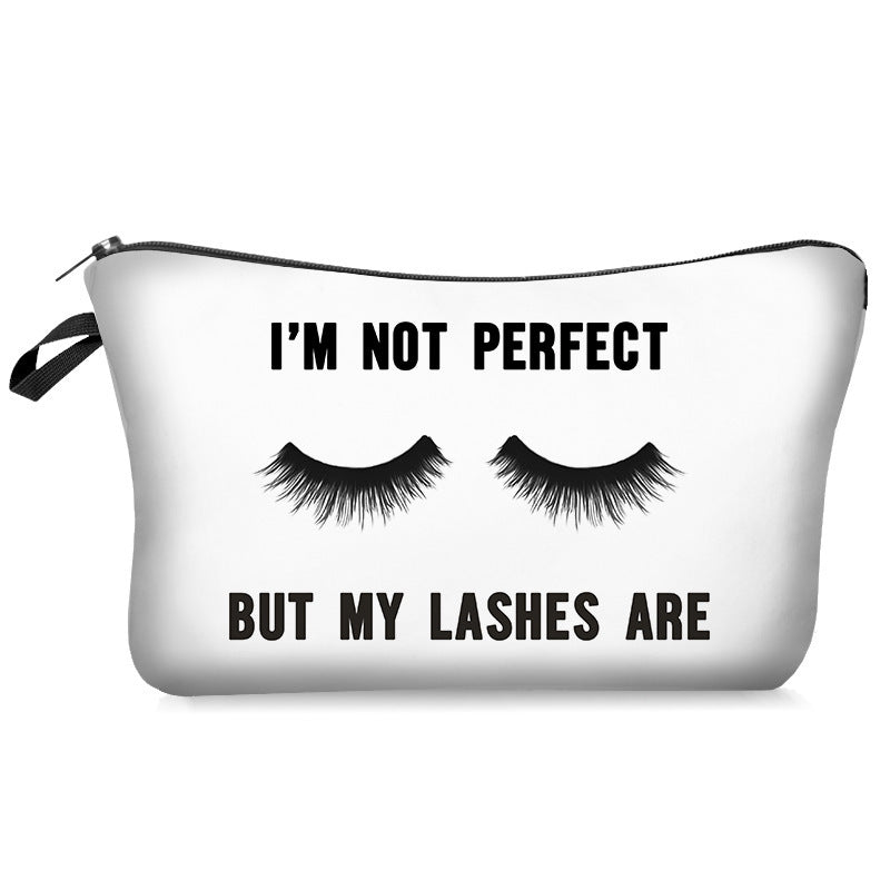 Digital Printing Mascara Brush Eyelash Lettered Make-up Bag Storage Bag