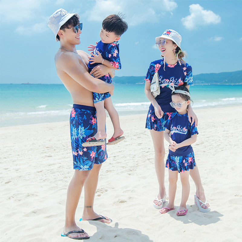 Childrens swimsuit parent-child clothing for a family of three and four new mother and child mother and daughter summer girls conservative hot springs