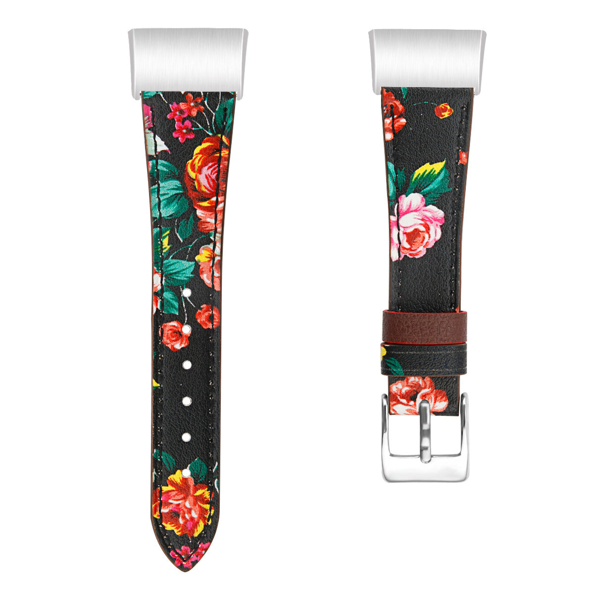 For Fitbit Charge34 Smart Watch Genuine Leather Strap First Layer Cowhide Print Strap