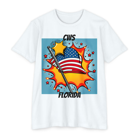 CWS Florida USA Flag Unisex CVC Jersey T-shirt By Cozy Winter Store (ships within USA only)