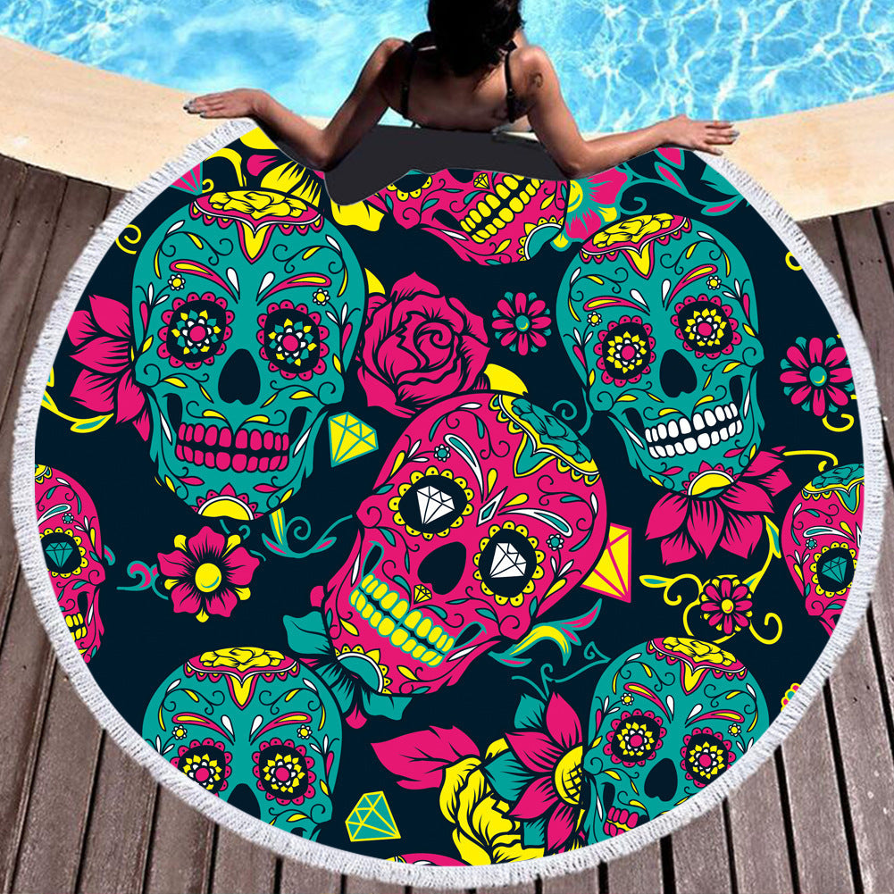 Fiber round beach towel