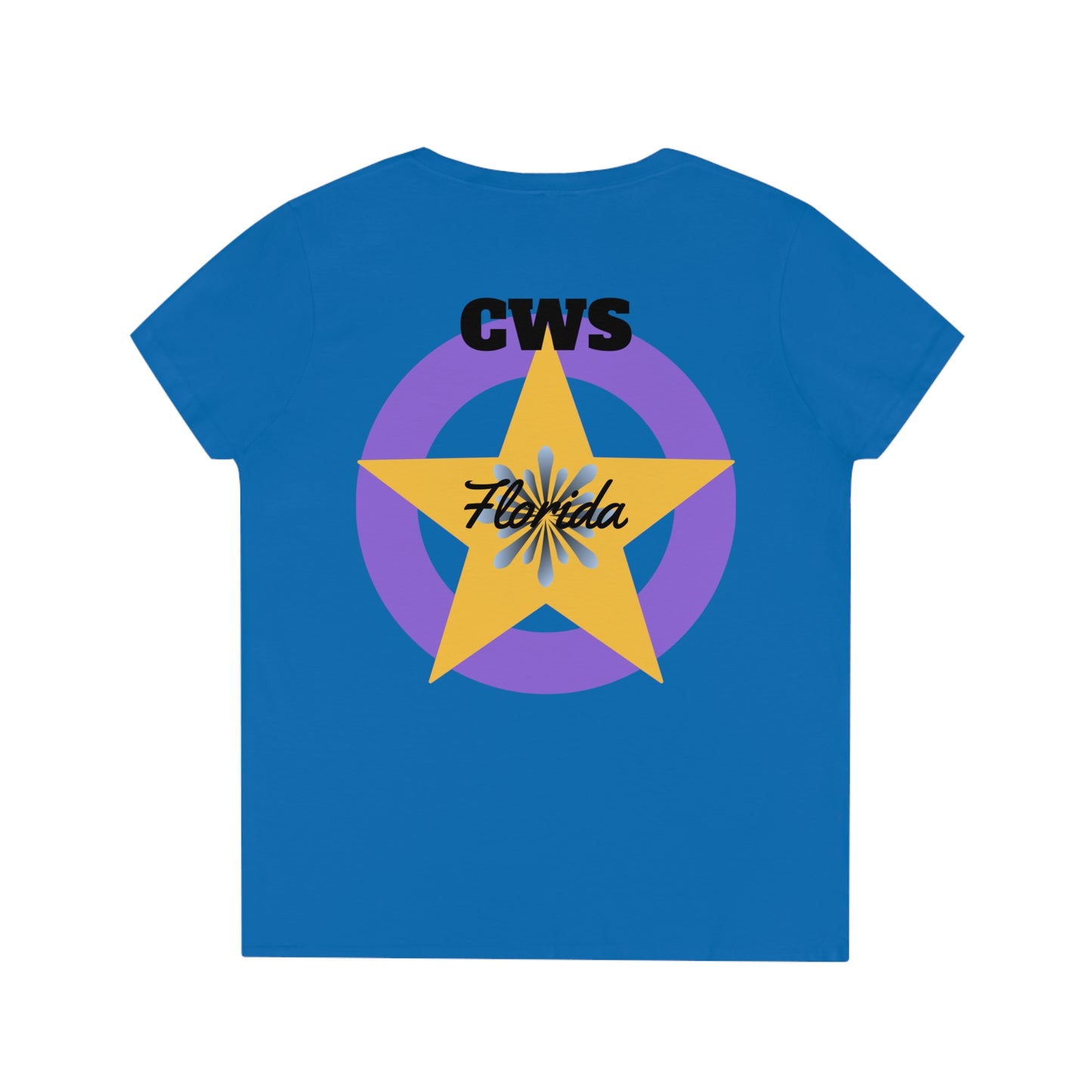 CWS Florida Dolphin Ladies' V-Neck T-Shirt By Cozy Winter Store (ships within USA only)