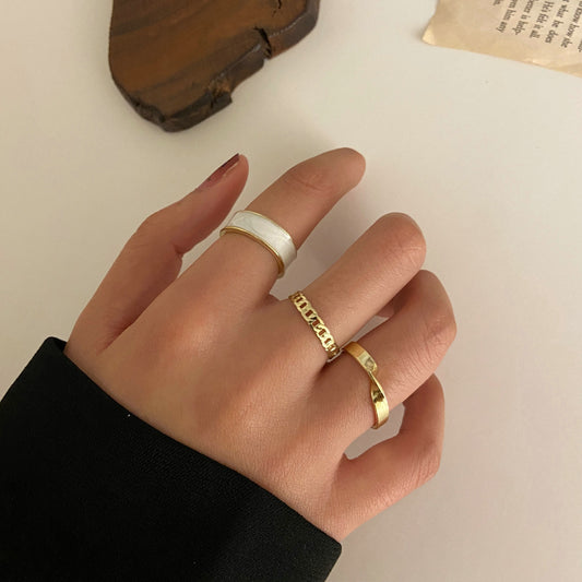 Simple Wide Face Oil And Gas Quality Index Finger Ring