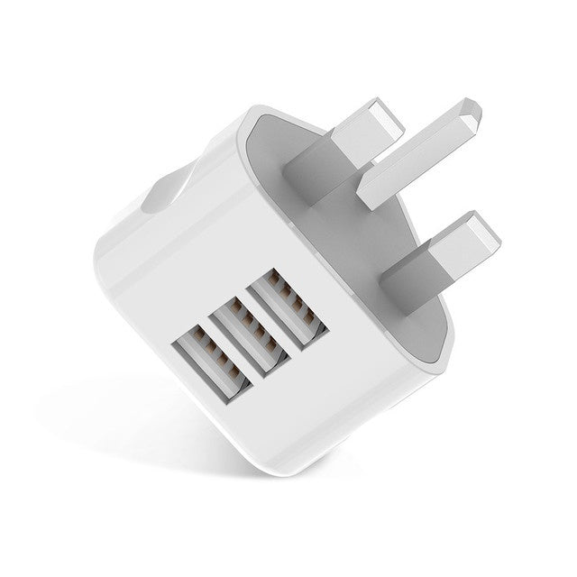 Compatible with Apple, Portable UK plug home wall charger travel adaptor 1 2 3 USB port charger for iphone charger original