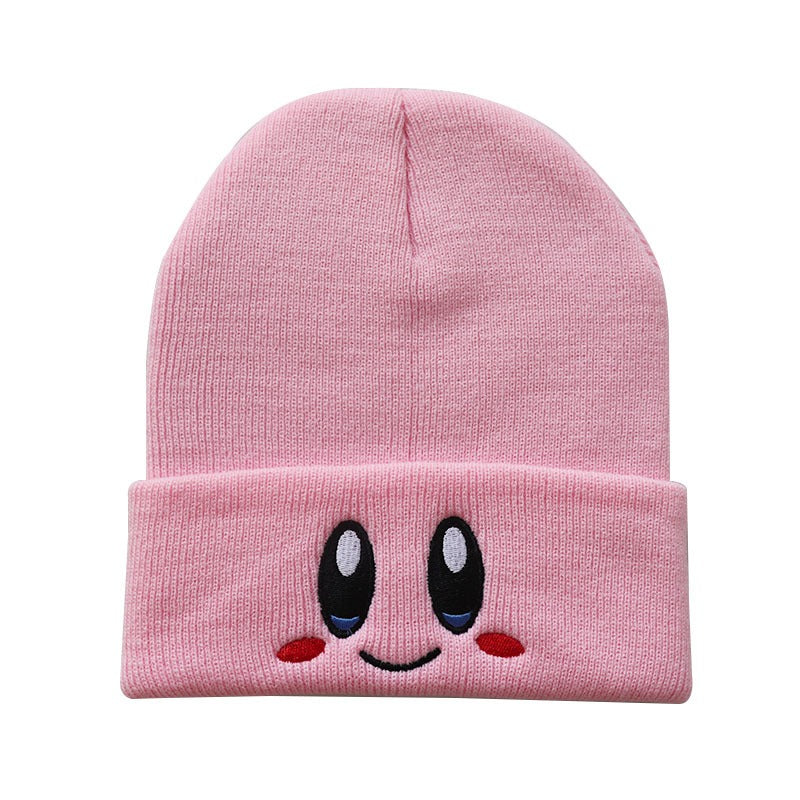 Men And Women Cute Smiling Face Eyes Hoshi Embroidered Knitted Hat Warm Hood Student Head Winter Wool Hat