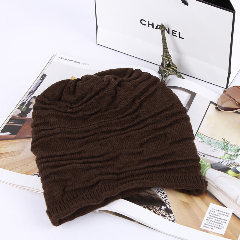 Korean version of the hat autumn and winter new sets of women's hats knitted sweaters hats outdoor knit hat hip hop hat