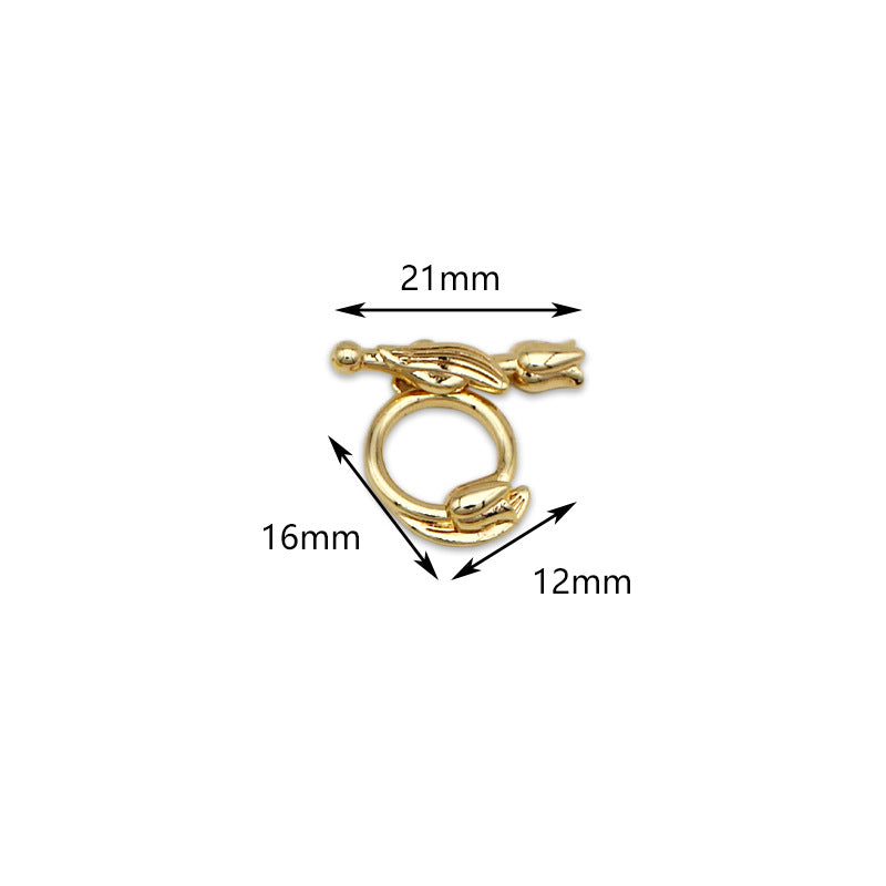 Zubehör Halskette Clip Armband Knopf Kupfer Beschichtung 18K Echtgold OT Schnalle Farbbeständige Gold Ending Verbindungsschnalle