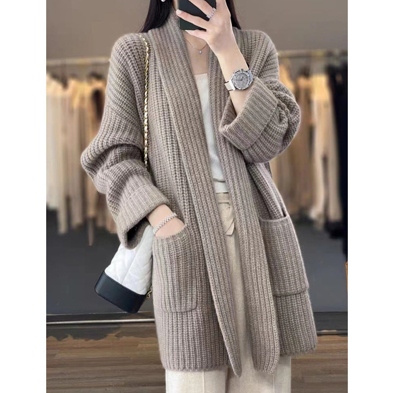 Plus Size Women's Sweater Cardigan Mid-length