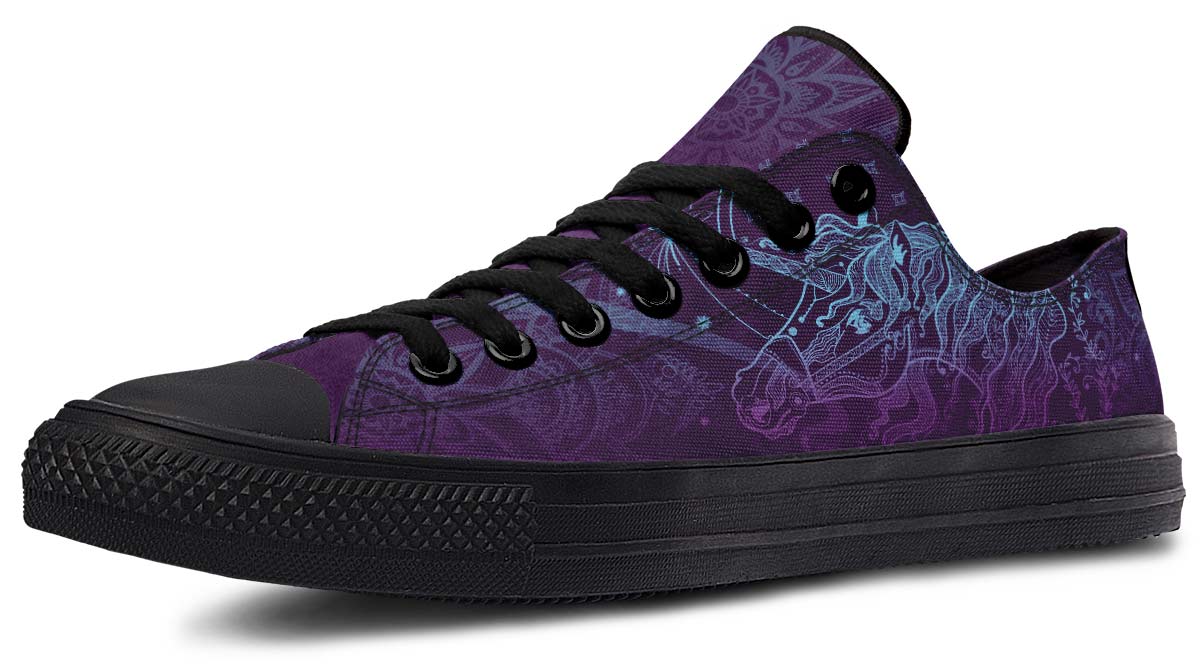 UrbanKicks Purple Unicorn Fashion Printed Couple High Top Canvas Shoes