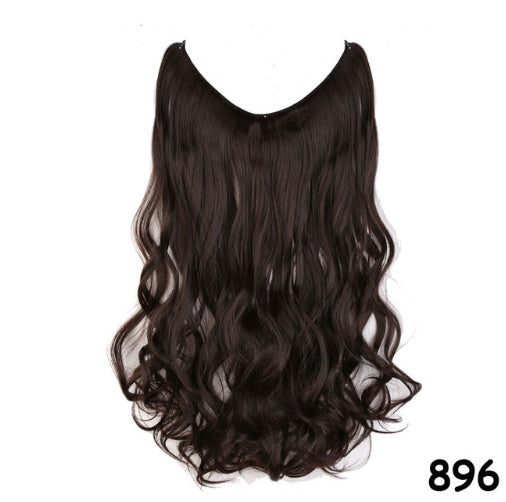 S-noilite 20 inches Invisible Wire No Clips in Hair Extensions Secret Fish Line Hairpieces Silky Straight Synthetic