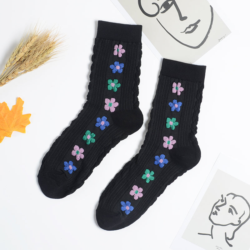 Cute autumn and winter stockings small flowers winter flower stockings