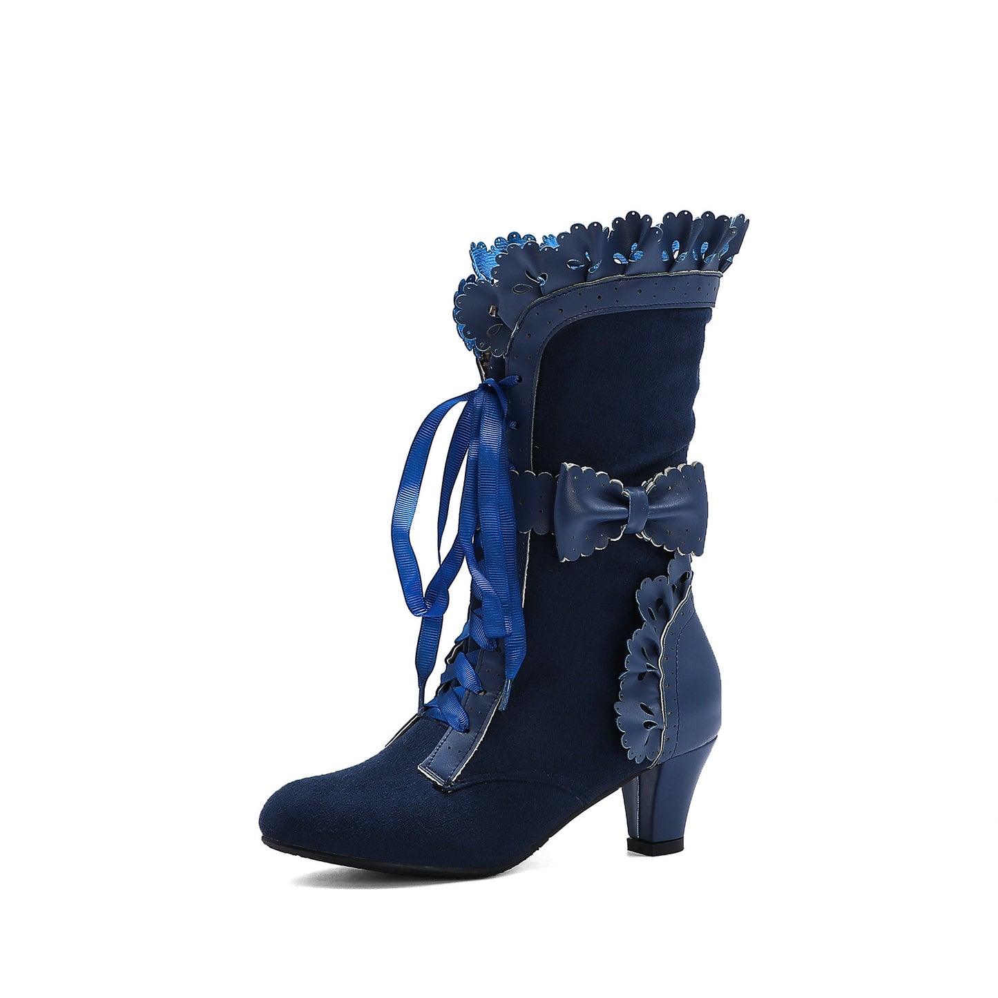 Lolita high heel lace-up plus size women's boots