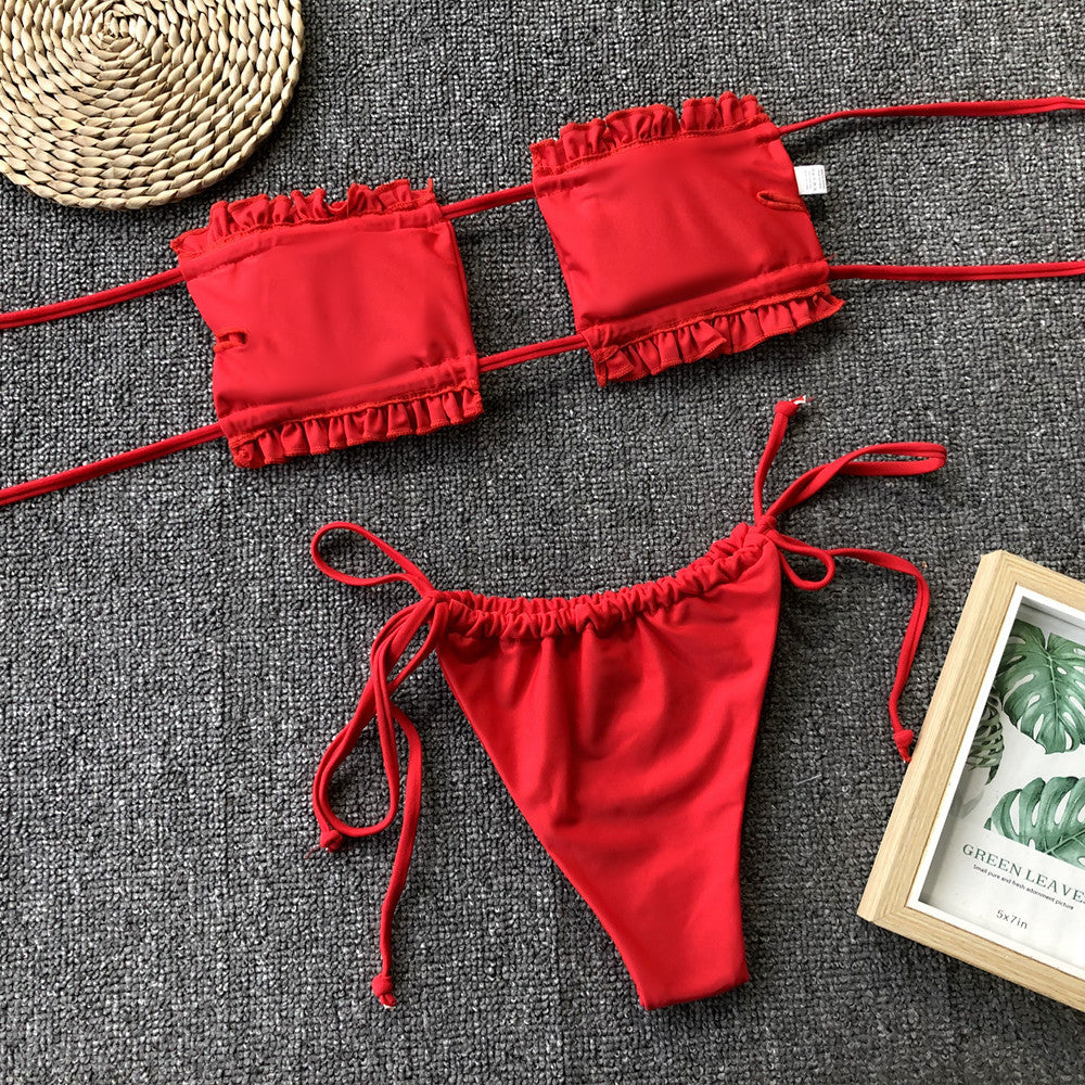 Sexy pleated bikini