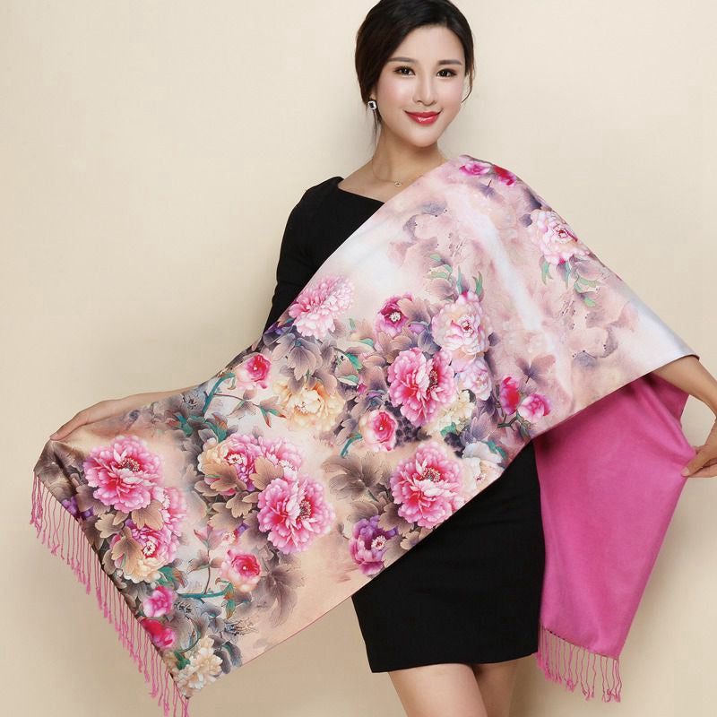 silk long silk shawl scarf