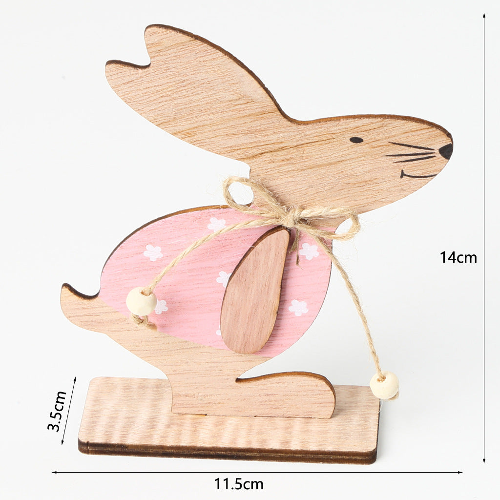 Creative Easter Bunny Woodwork Desktop Decoration