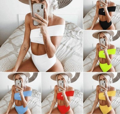 Irregular high waist bikini