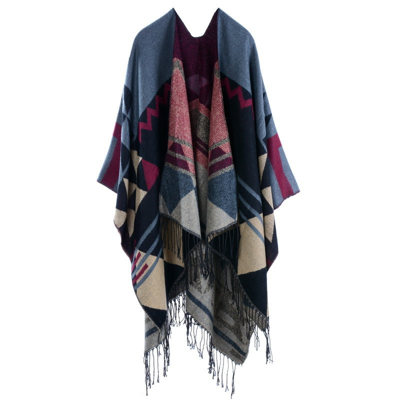 Travel split shawl cloak