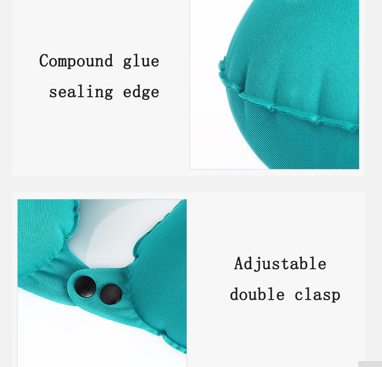 Portable U-Shape Inflatable Travel Pillow Car Head Rest Air Cushion For Travel Office Nap Head Rest Air Cushion Neck Pillow