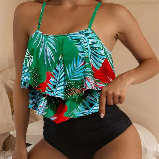 Tankini Split High Waist Bikini